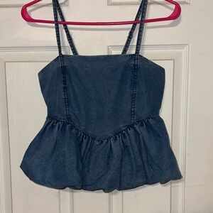 Denim Blue Women's Peplum Top